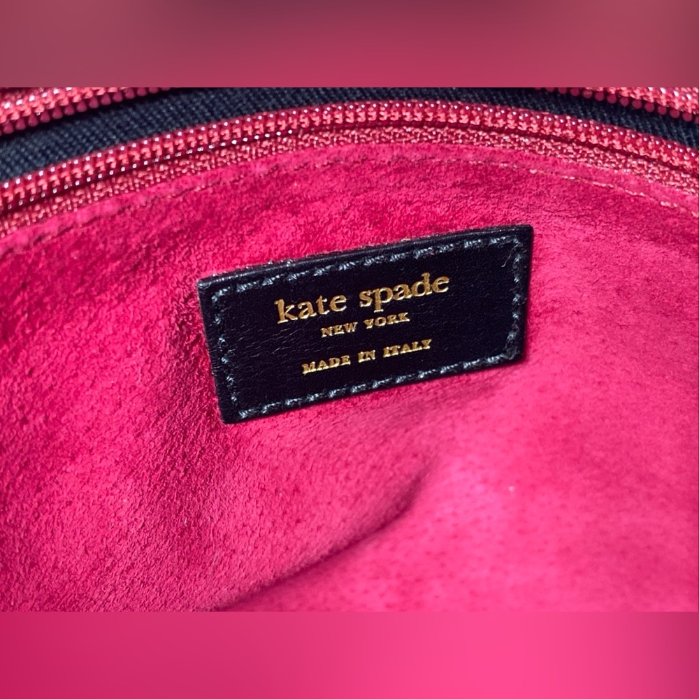 Kate Spade BLACK & RED RECTANGULAR LEATHER BAG Italy VGC - Picture 12 of 14